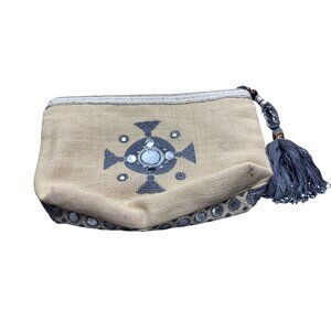 Star Mela Embellished Clutch Bag With Tassel Jute & Cotton